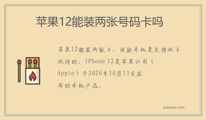 苹果12能装两张号码卡吗