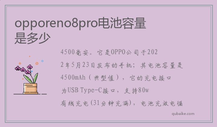opporeno8pro电池容量是多少