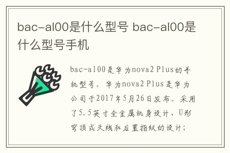bac-al00是什么型号
