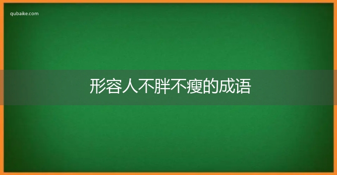 形容人不胖不瘦的成语