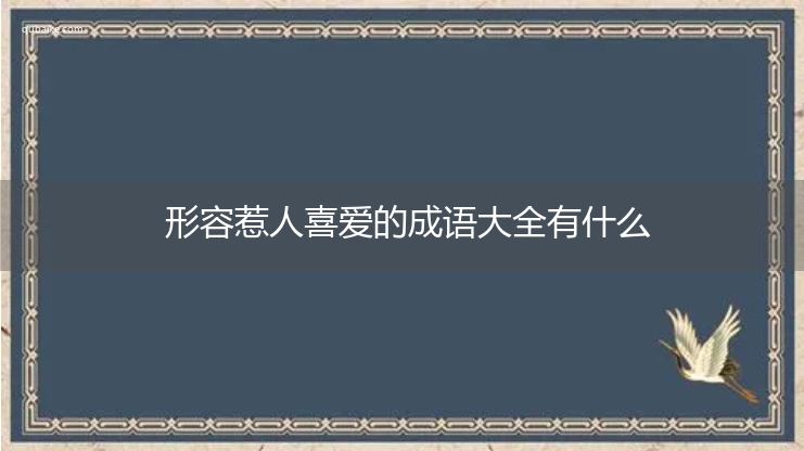 形容惹人喜爱的成语大全有什么