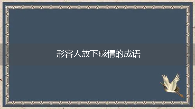 形容人放下感情的成语