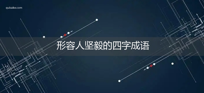 形容人坚毅的四字成语