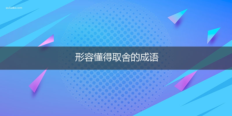 形容懂得取舍的成语