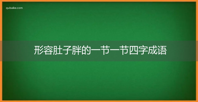 形容肚子胖的一节一节四字成语