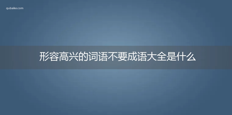 形容高兴的词语不要成语大全是什么