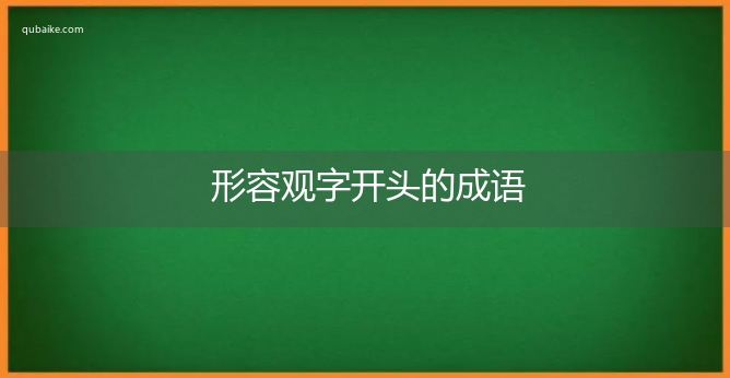 形容观字开头的成语