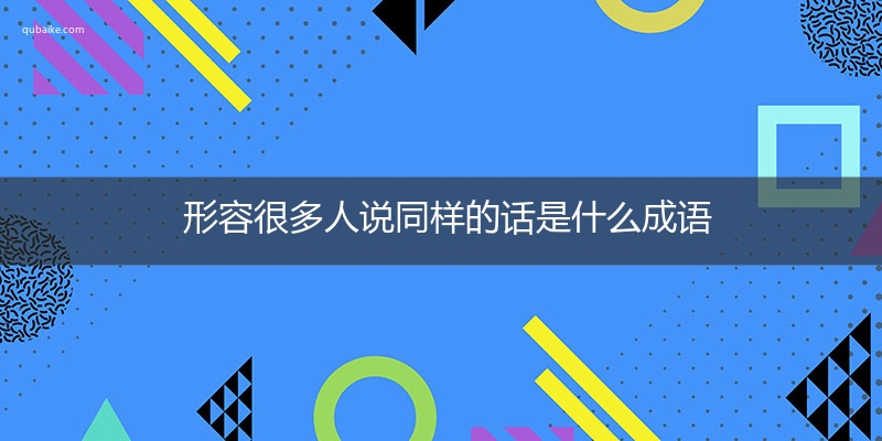 形容很多人说同样的话是什么成语