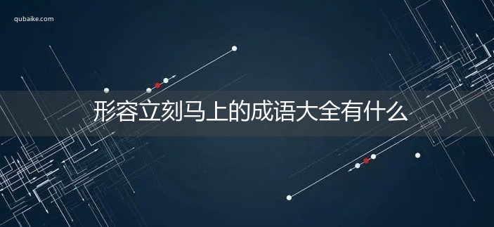 形容立刻马上的成语大全有什么