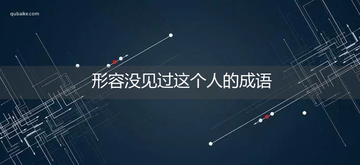 形容没见过这个人的成语