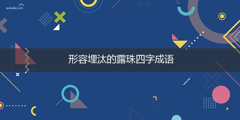 形容埋汰的露珠四字成语