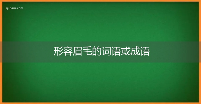 形容眉毛的词语或成语