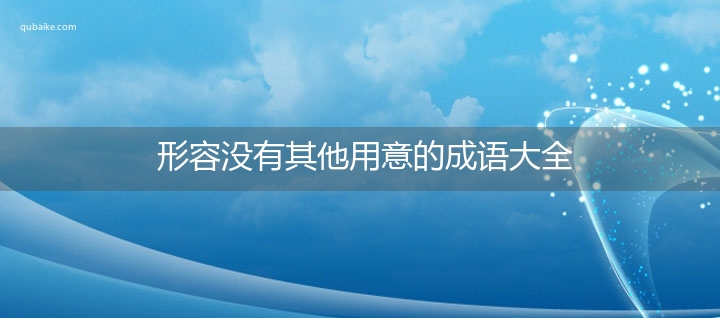 形容没有其他用意的成语大全