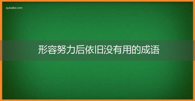 形容努力后依旧没有用的成语