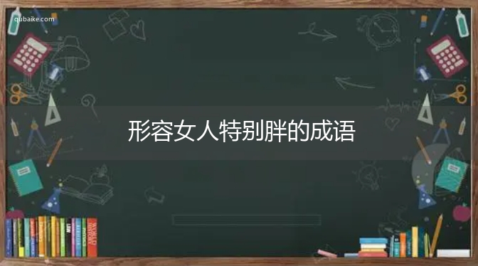 形容女人特别胖的成语