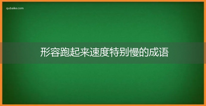 形容跑起来速度特别慢的成语