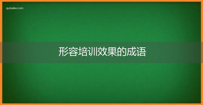 形容培训效果的成语