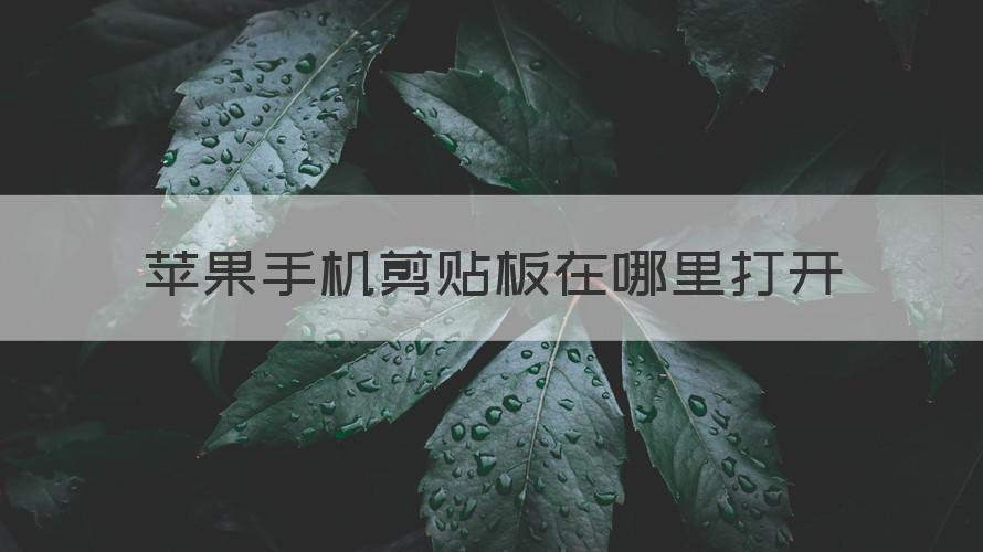 苹果剪贴板怎么弄出来 苹果手机剪贴板在哪里打开（可靠解答）