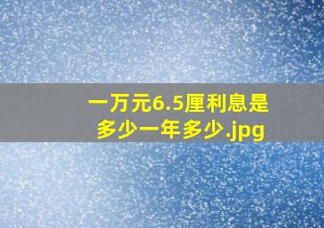 一万元6.5厘利息是多少一年多少